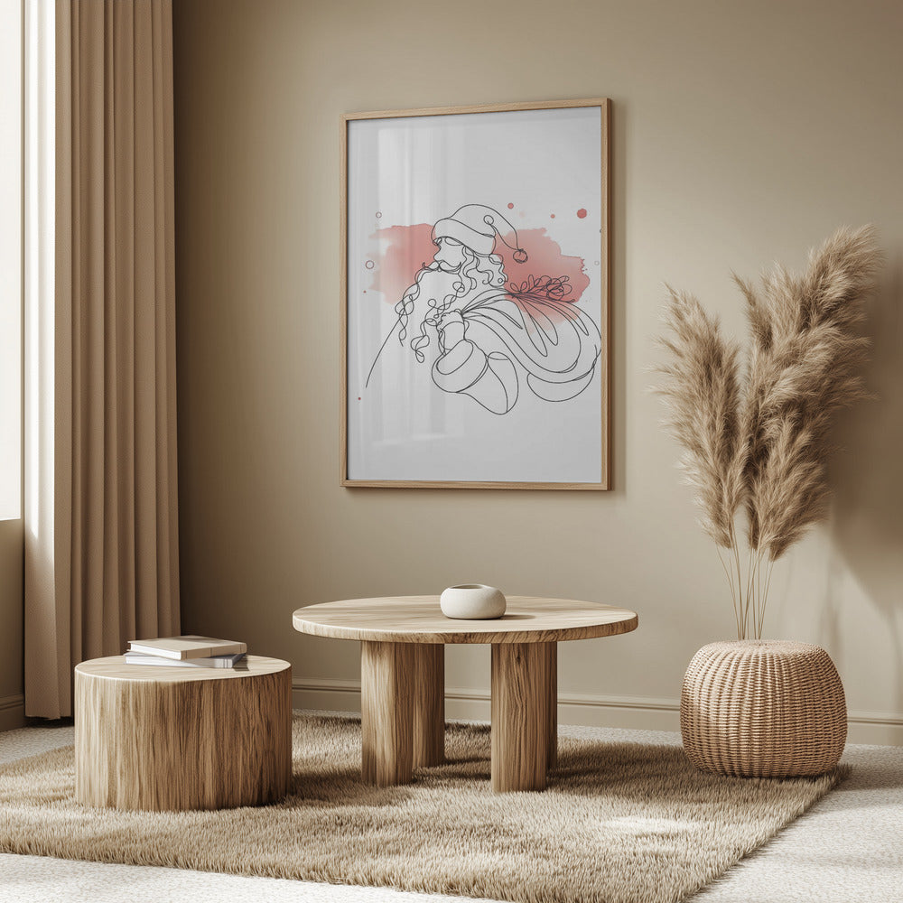 Christmas wall art with red accents - set of 3 prints - Drawnify