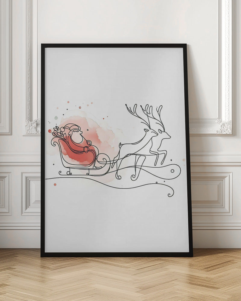 Christmas wall art with red accents - set of 3 prints - Drawnify