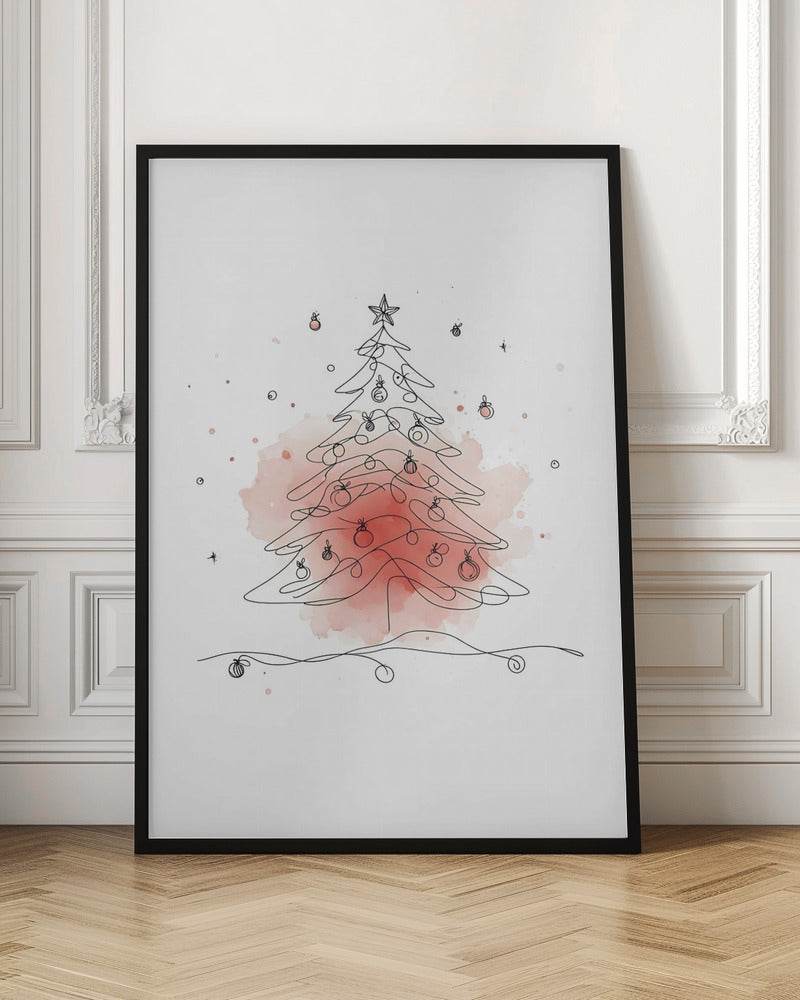 Christmas wall art with red accents - set of 3 prints - Drawnify