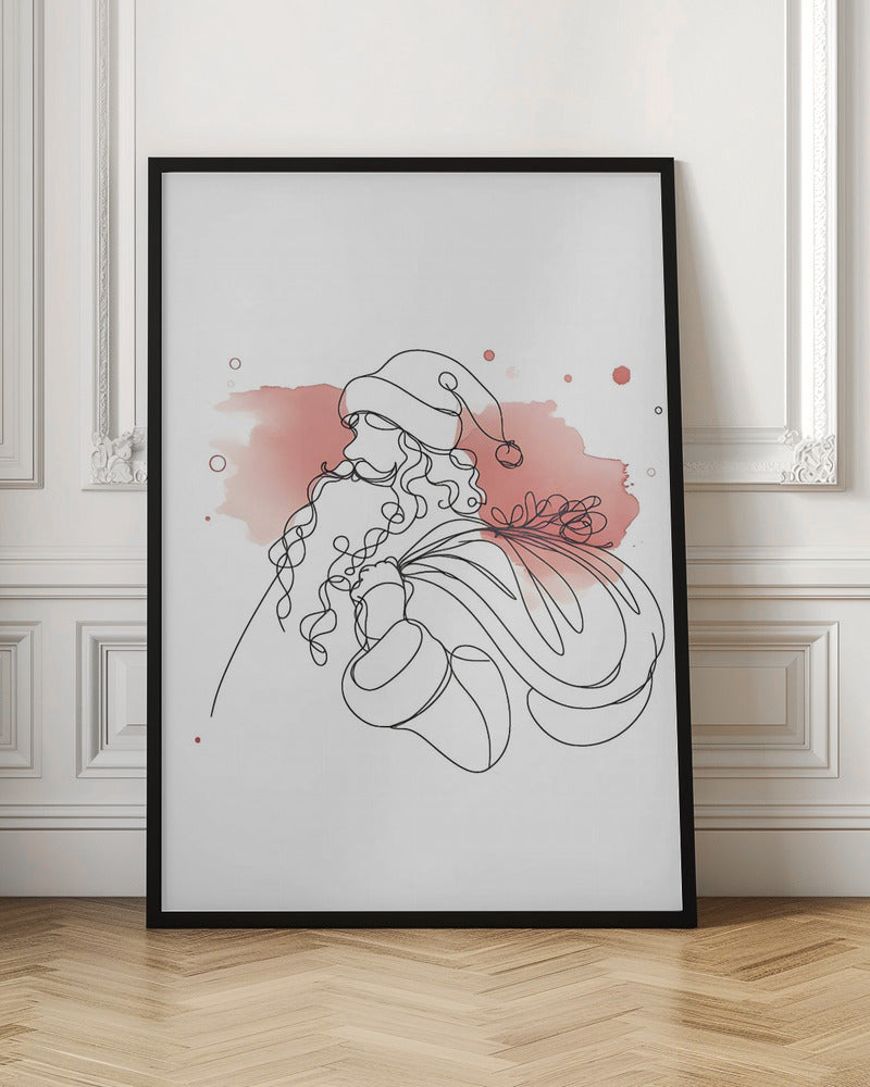 Christmas wall art with red accents - set of 3 prints - Drawnify